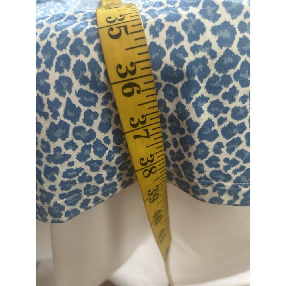 J. McLaughlin Catalina Cloth Faux Wrap Sheath Dress Womens Size Large Blue White - Picture 9 of 10